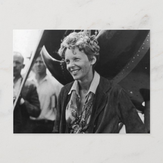 Postal Retrato fotográfico de Amelia Earhart (Anverso)