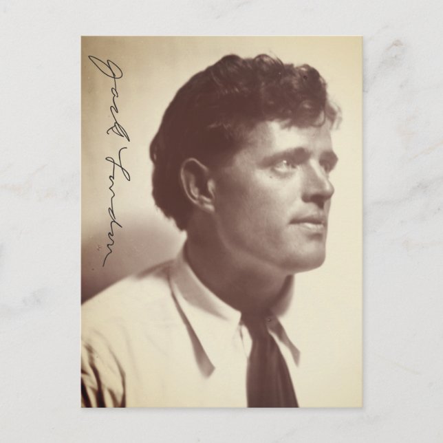 Postal Retrato fotográfico de Jack London (Anverso)