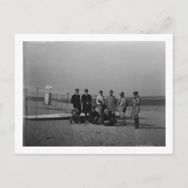 Postal Retrato grupal frente al planeador en Kill (Anverso)