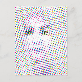 Postal Retrato inspirado en el arte pop