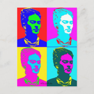 Postal Retrato inspirado por Frida Kahlo