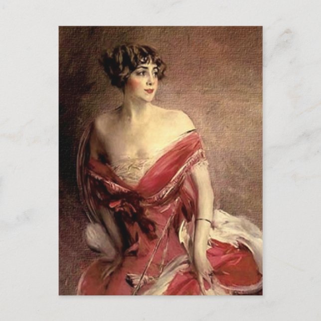 Postal Retrato Lady vintage - Boldini (Anverso)