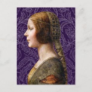 Postal Retrato Leonardo da Vinci La Bella Principessa