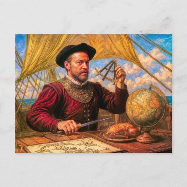 Postal Retrato marítimo de Sir Francis Drake (Anverso)