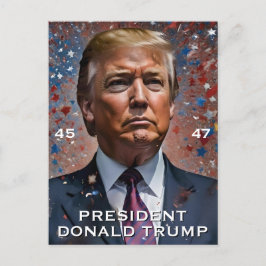 Postal Retrato moderno del presidente Donald Trump