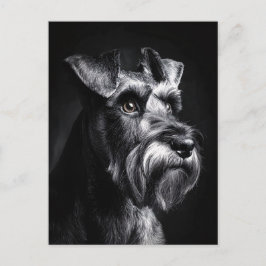 Postal Retrato monocromo de Schnauzer