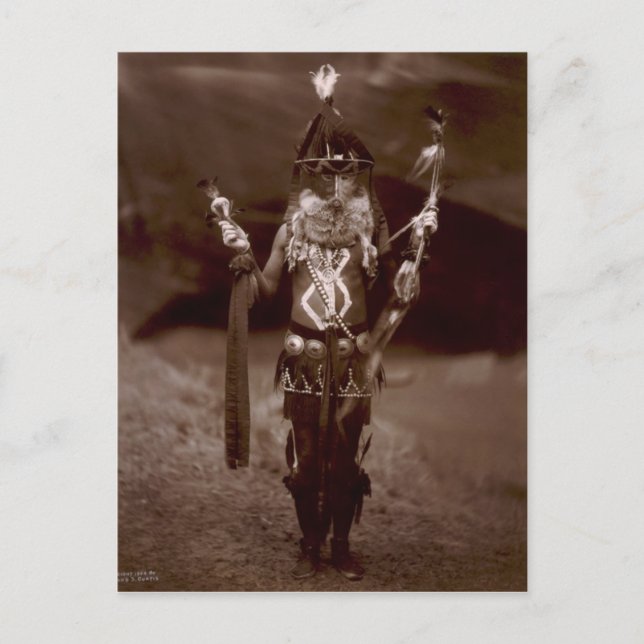 Postal Retrato nativo indio vintage (Anverso)