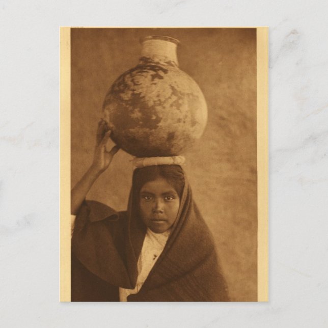 Postal Retrato nativo indio vintage (Anverso)