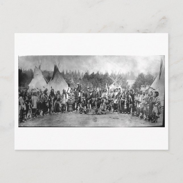 Postal Retrato nativo indio vintage (Anverso)