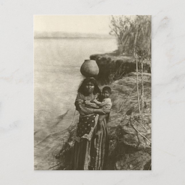 Postal Retrato nativo indio vintage (Anverso)