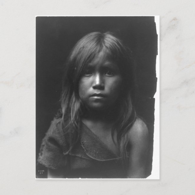 Postal Retrato nativo indio vintage (Anverso)