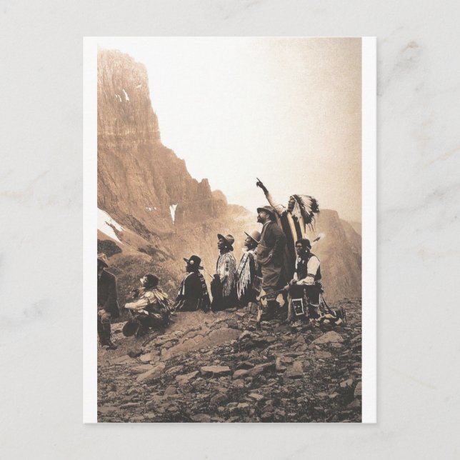 Postal Retrato nativo indio vintage (Anverso)