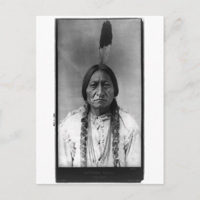 Postal Retrato nativo indio vintage (Anverso)