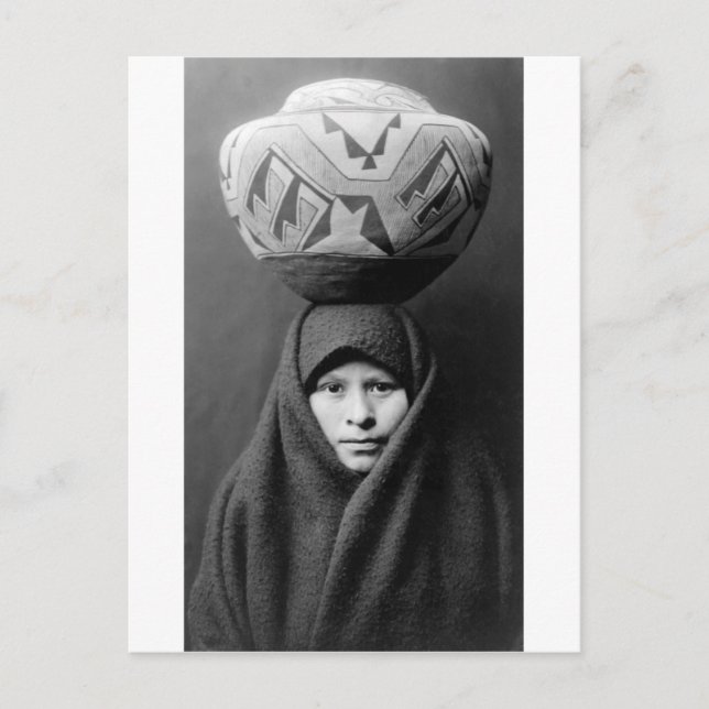 Postal Retrato nativo indio vintage (Anverso)