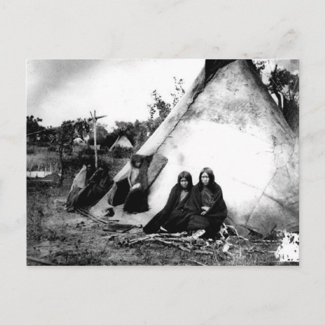 Postal Retrato nativo indio vintage (Anverso)