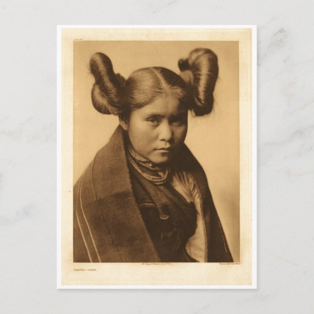 Postal Retrato nativo indio vintage (Anverso)