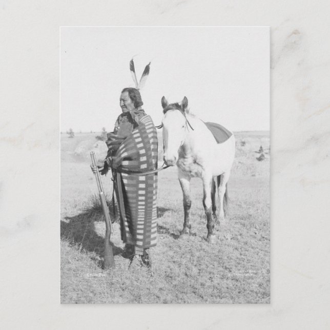 Postal Retrato nativo indio vintage (Anverso)