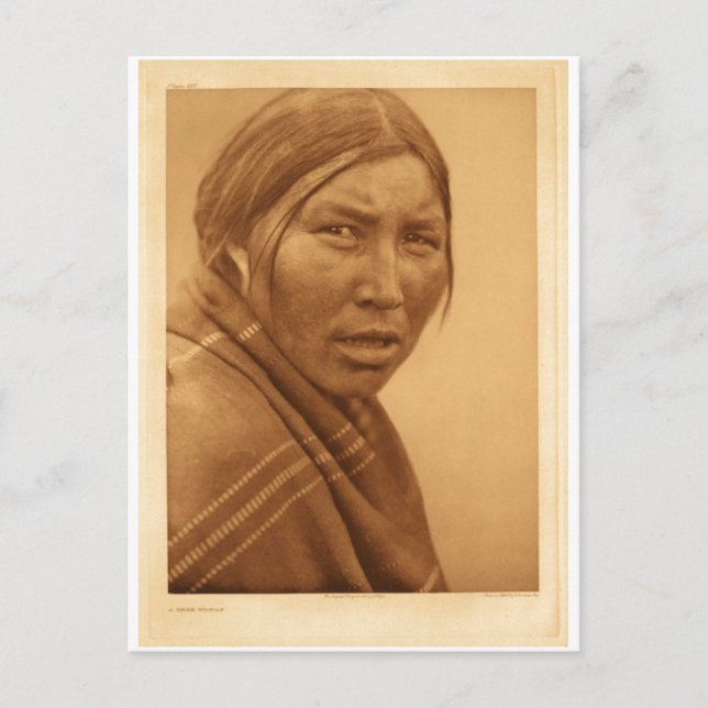 Postal Retrato nativo indio vintage (Anverso)