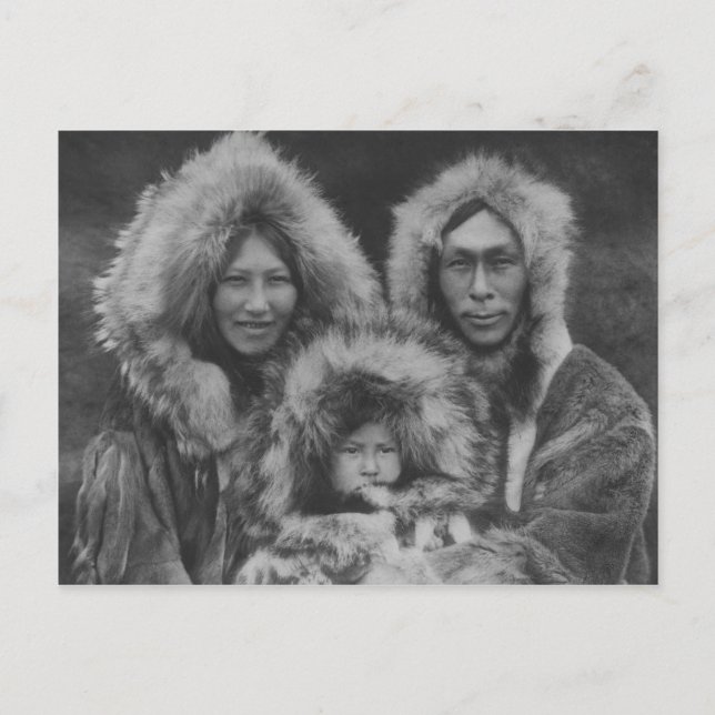 Postal Retrato nativo indio vintage (Anverso)