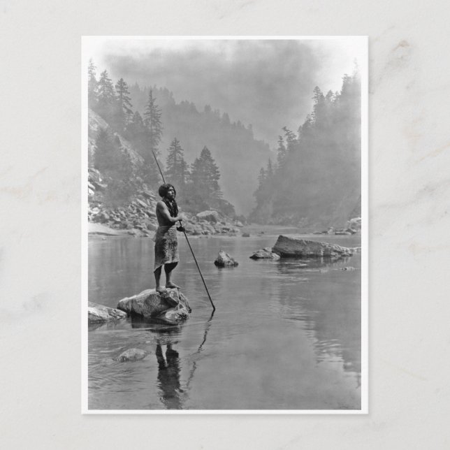 Postal Retrato nativo indio vintage (Anverso)