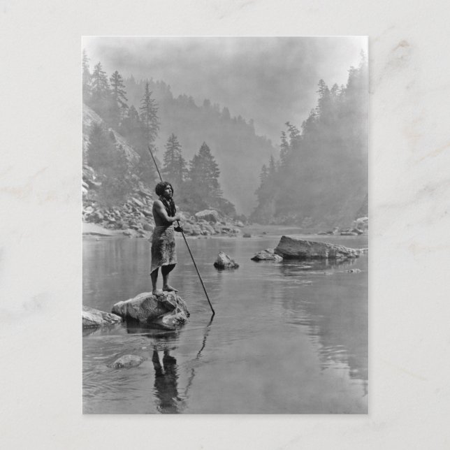 Postal Retrato nativo indio vintage (Anverso)