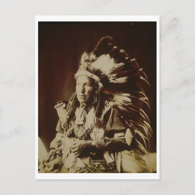 Postal Retrato nativo indio vintage (Anverso)