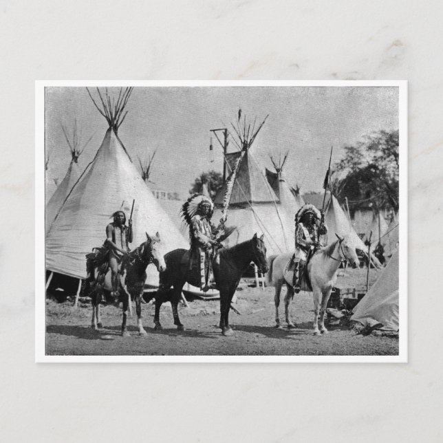 Postal Retrato nativo indio vintage (Anverso)