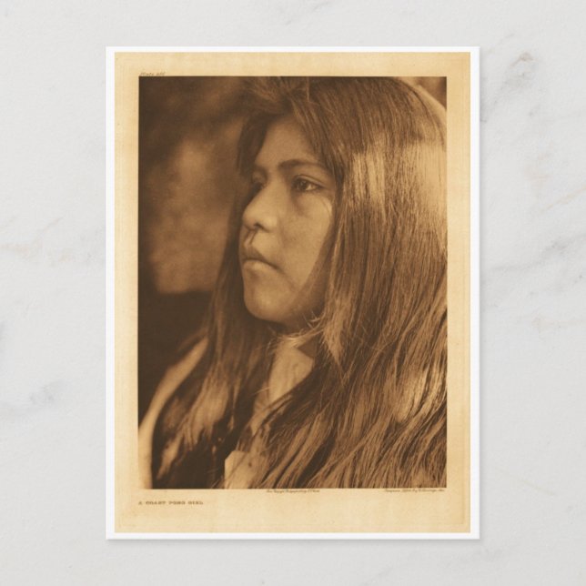 Postal Retrato nativo indio vintage (Anverso)