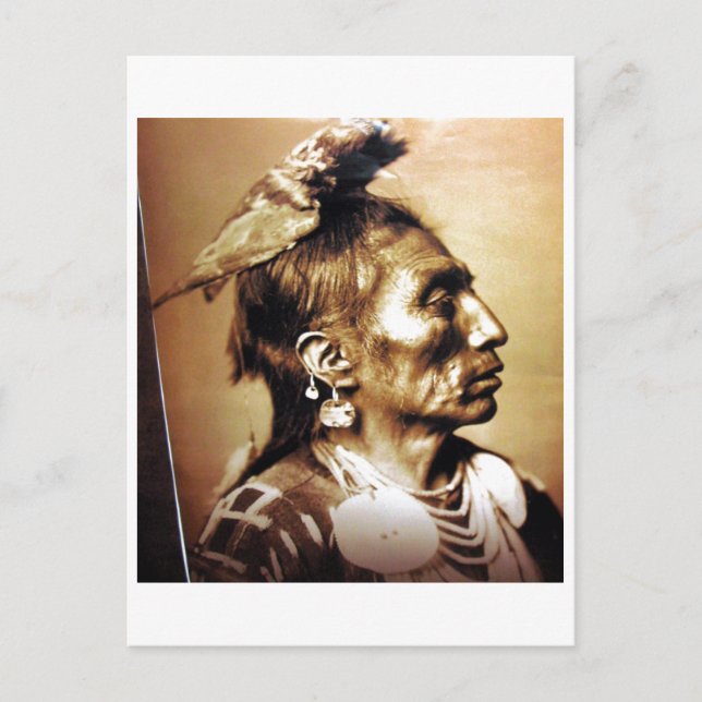 Postal Retrato nativo indio vintage (Anverso)