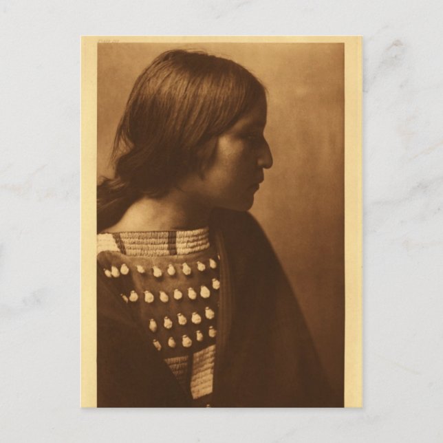 Postal Retrato nativo indio vintage (Anverso)