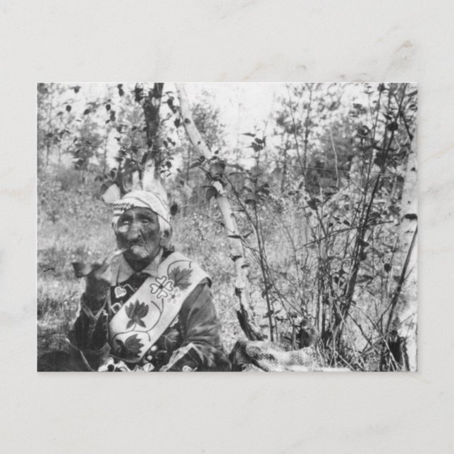 Postal Retrato nativo indio vintage (Anverso)