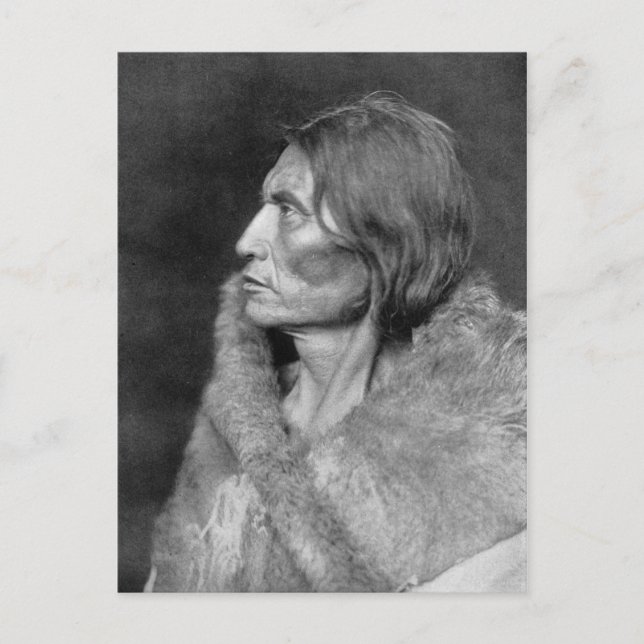 Postal Retrato nativo indio vintage (Anverso)