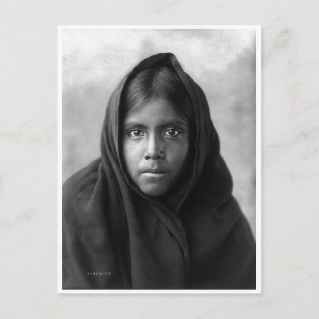 Postal Retrato nativo indio vintage (Anverso)