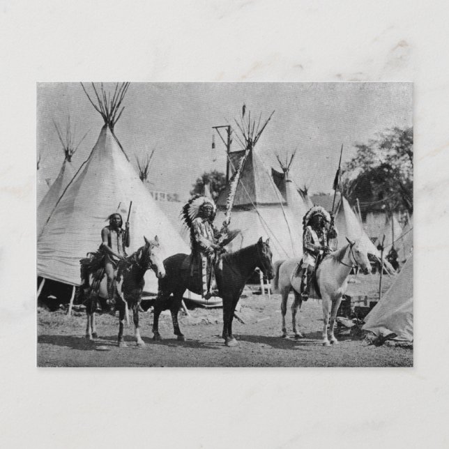 Postal Retrato nativo indio vintage (Anverso)