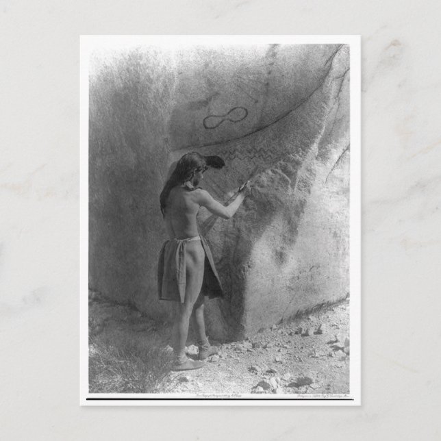 Postal Retrato nativo indio vintage (Anverso)