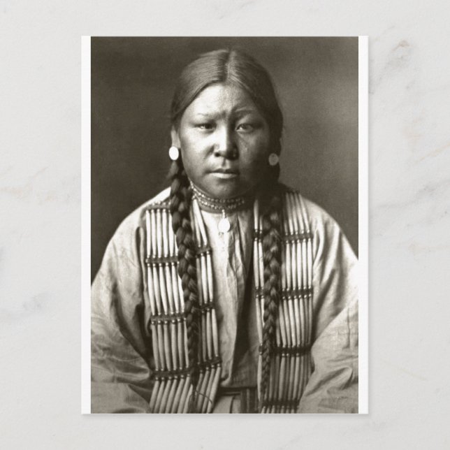 Postal Retrato nativo indio vintage (Anverso)