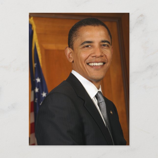Postal Retrato oficial de Barack Obama (Anverso)