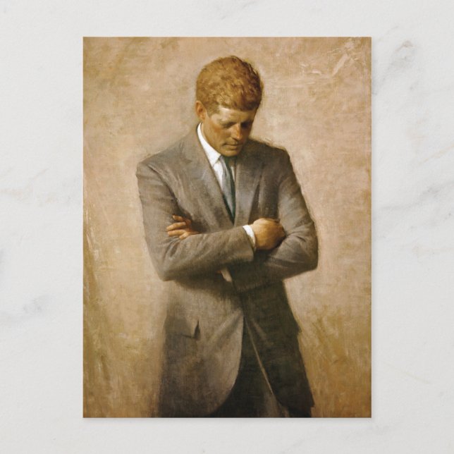 Postal Retrato oficial de John F Kennedy por Aaron Shikle (Anverso)