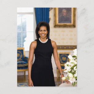Postal Retrato oficial de la Primera Dama Michelle Obama