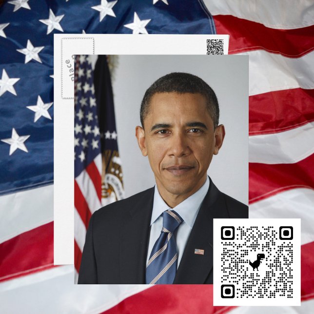 Postal Retrato oficial del primer mandato del presidente  (President Barack Obama 1st Term Official portrait Postcard)