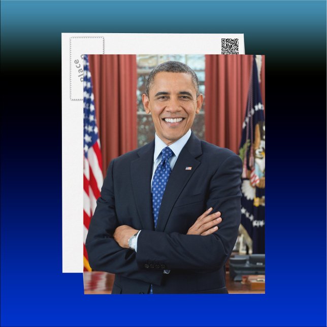 Postal Retrato oficial del segundo mandato del presidente (President Barack Obama 2nd Term Official portrait Postcard)