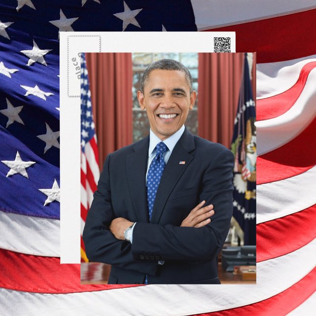 Postal Retrato oficial del segundo mandato del presidente (President Barack Obama 2nd Term Official Portrait Postcard)