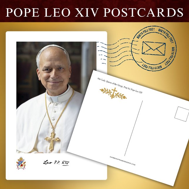 Postal Retrato Papal del Papa León XIV (Subido por el creador)
