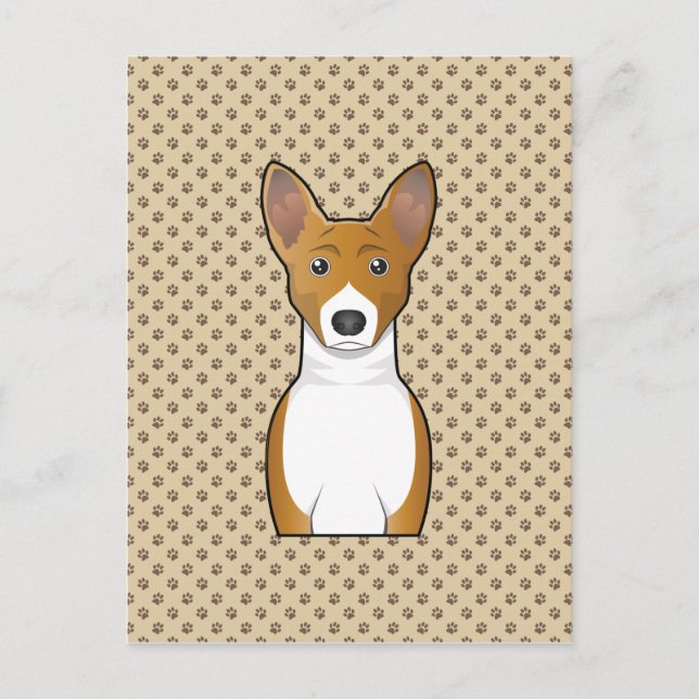 Postal Retrato Personalizado de Basenji (Anverso)
