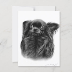 Postal Retrato pintado por la mano de Cobra Chihuahua