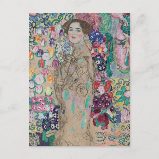 Postal Retrato póstumo de Ria Munk por Gustav Klimt (Anverso)