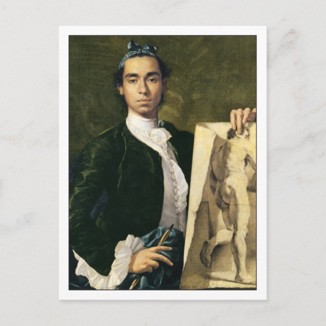 Postal Retrato propio de Luis Egidio Meléndez (Anverso)