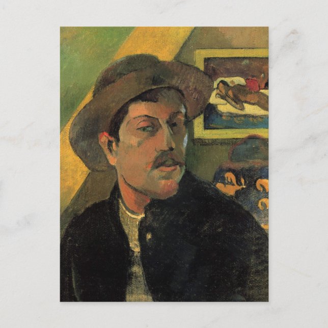 Postal Retrato propio de Paul Gauguin (Anverso)