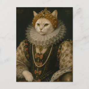 Postal Retrato renacentista de la reina gata Elizabeth I