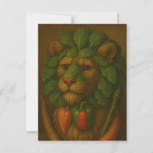 Postal Retrato renacentista de leones